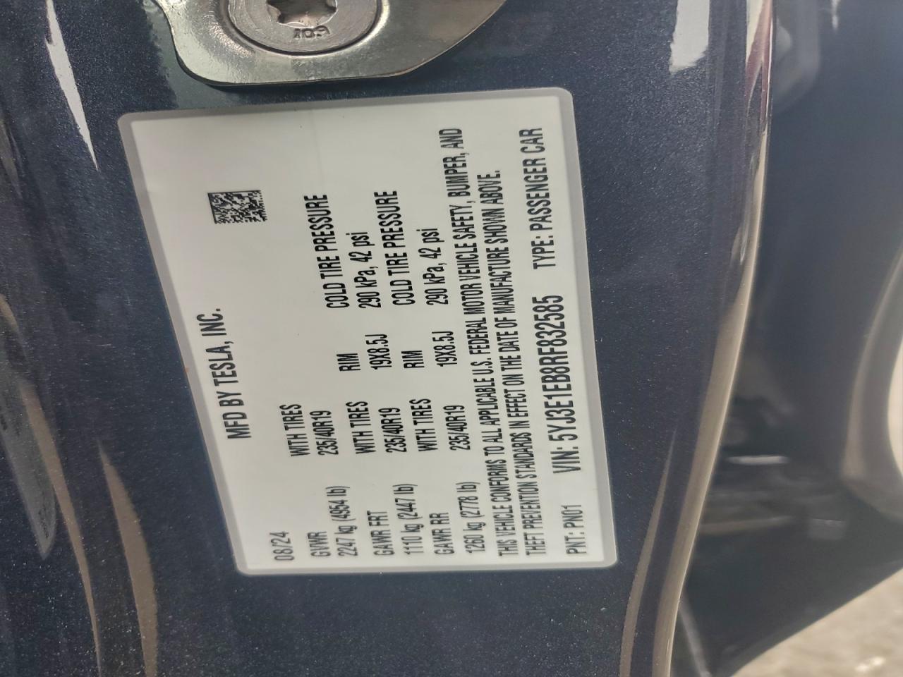 2024 TESLA MODEL 3