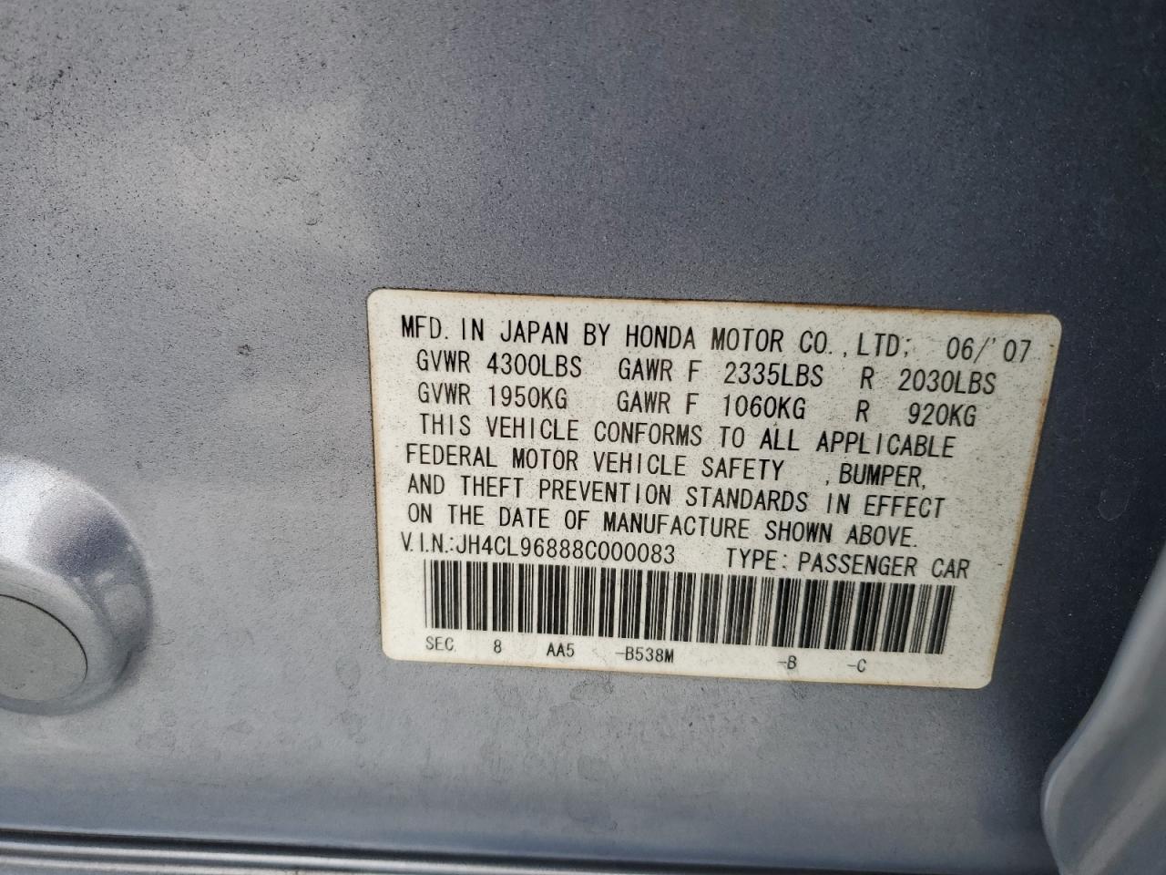 2008 ACURA TSX