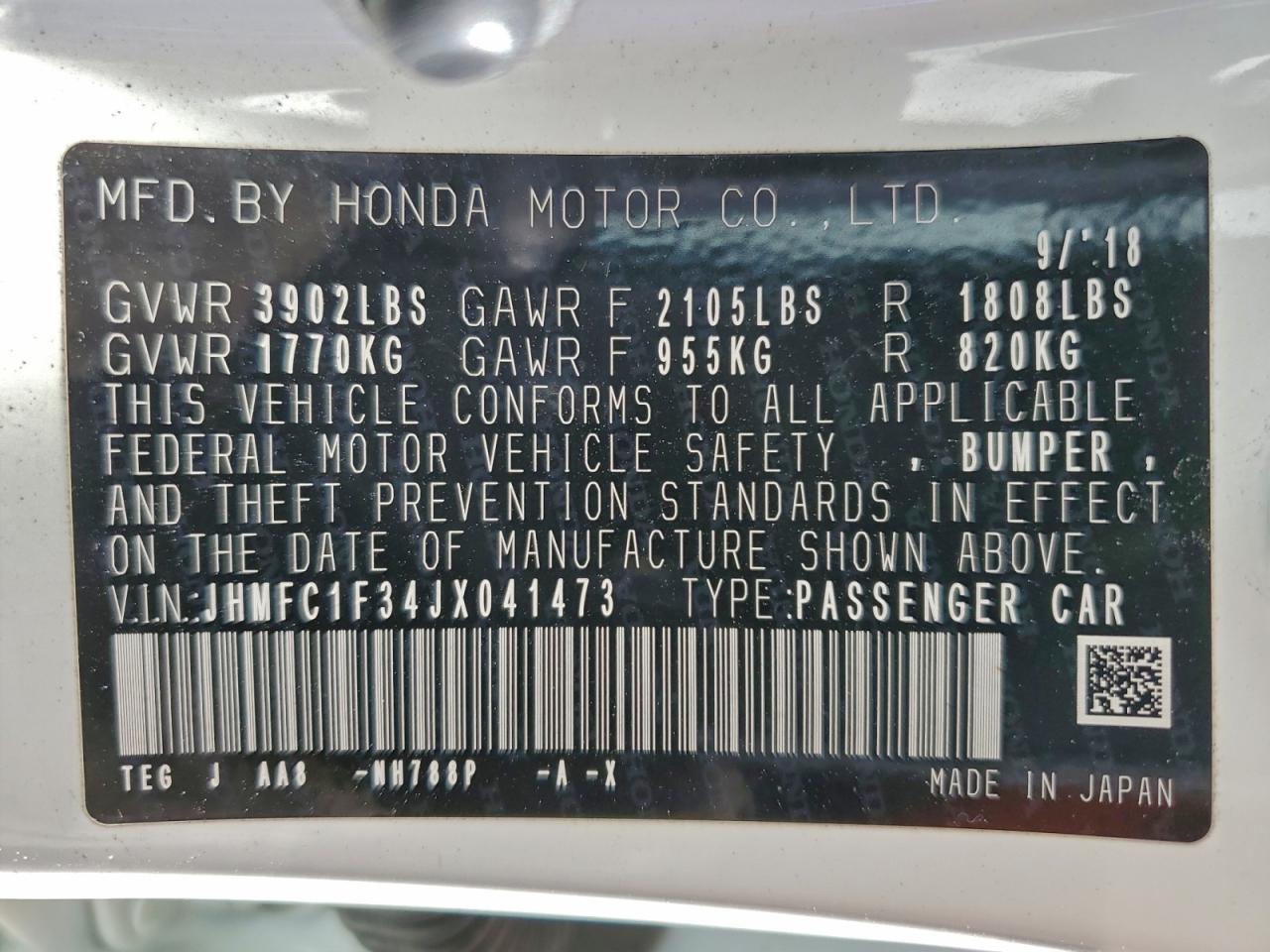 2018 HONDA CIVIC