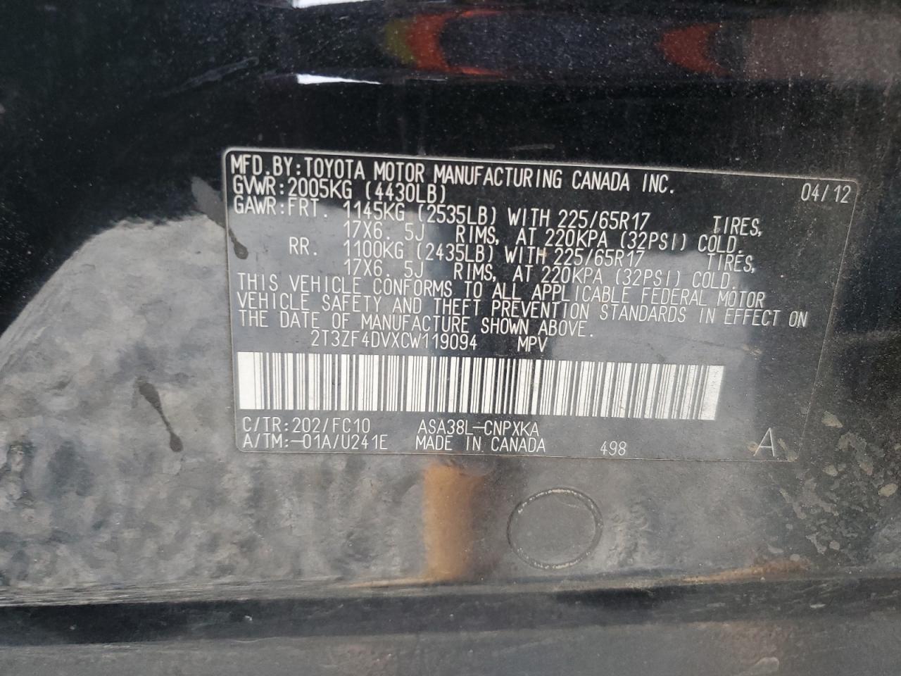 2012 TOYOTA RAV4