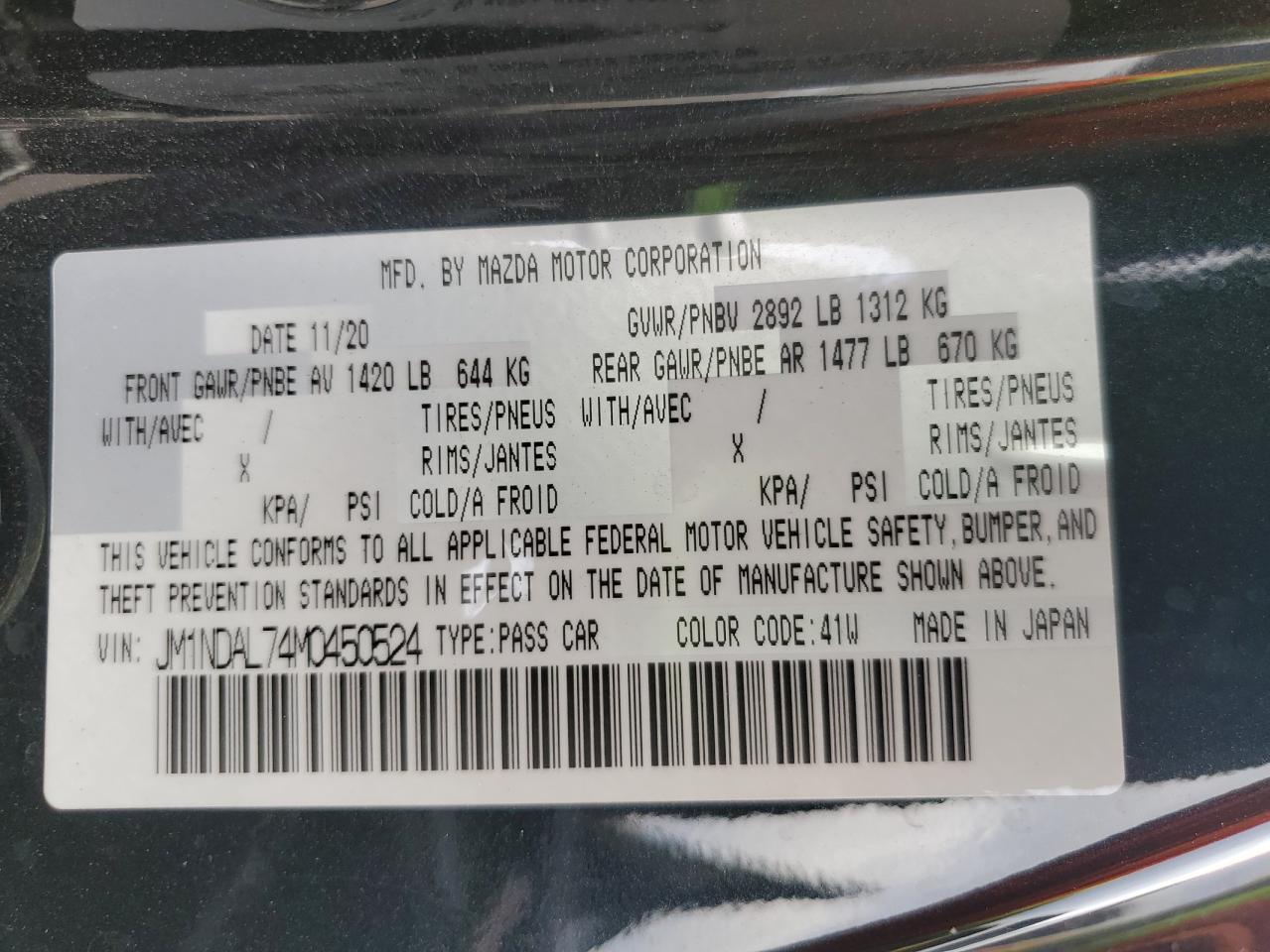 2021 MAZDA MX-5 Miata