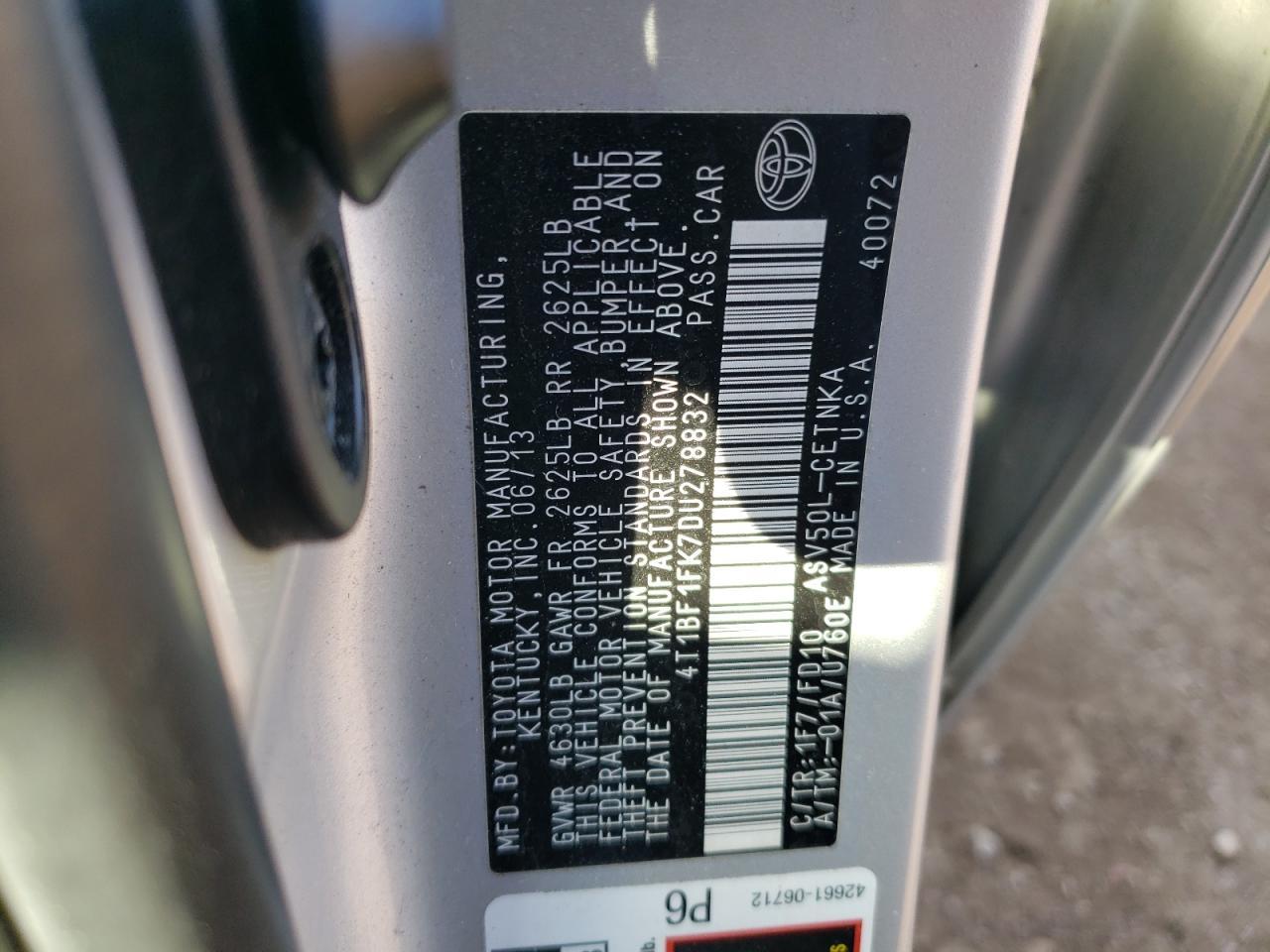 2013 TOYOTA CAMRY
