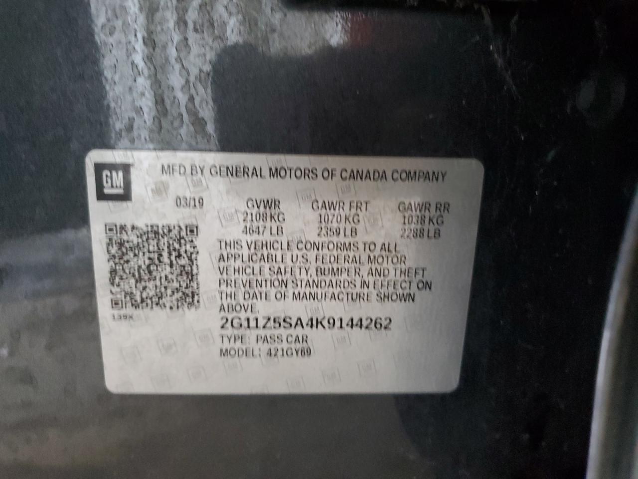 2019 CHEVROLET IMPALA