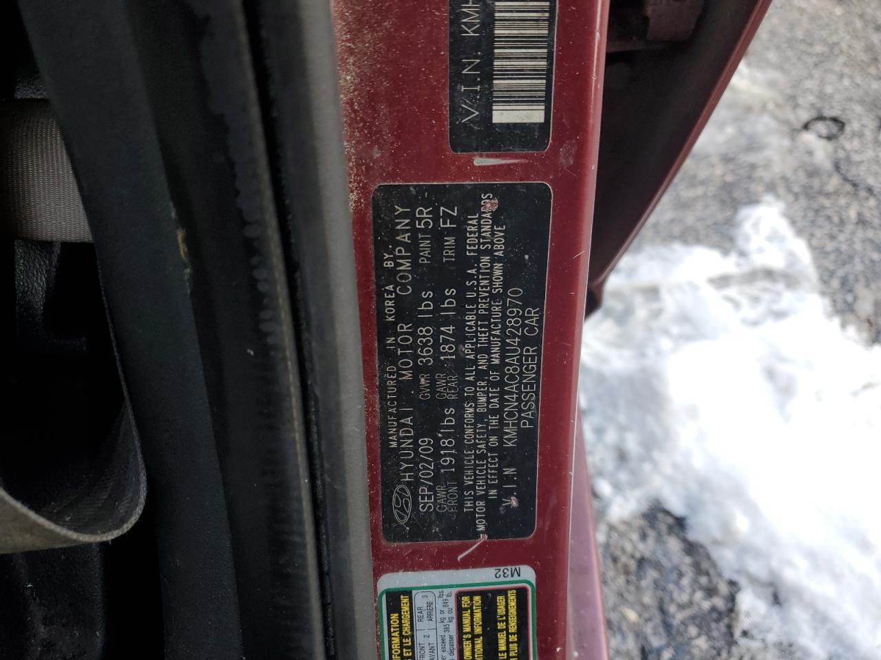 2010 HYUNDAI ACCENT