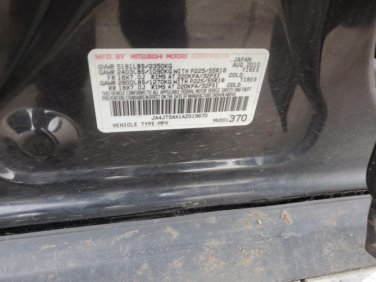 2010 MITSUBISHI outlander