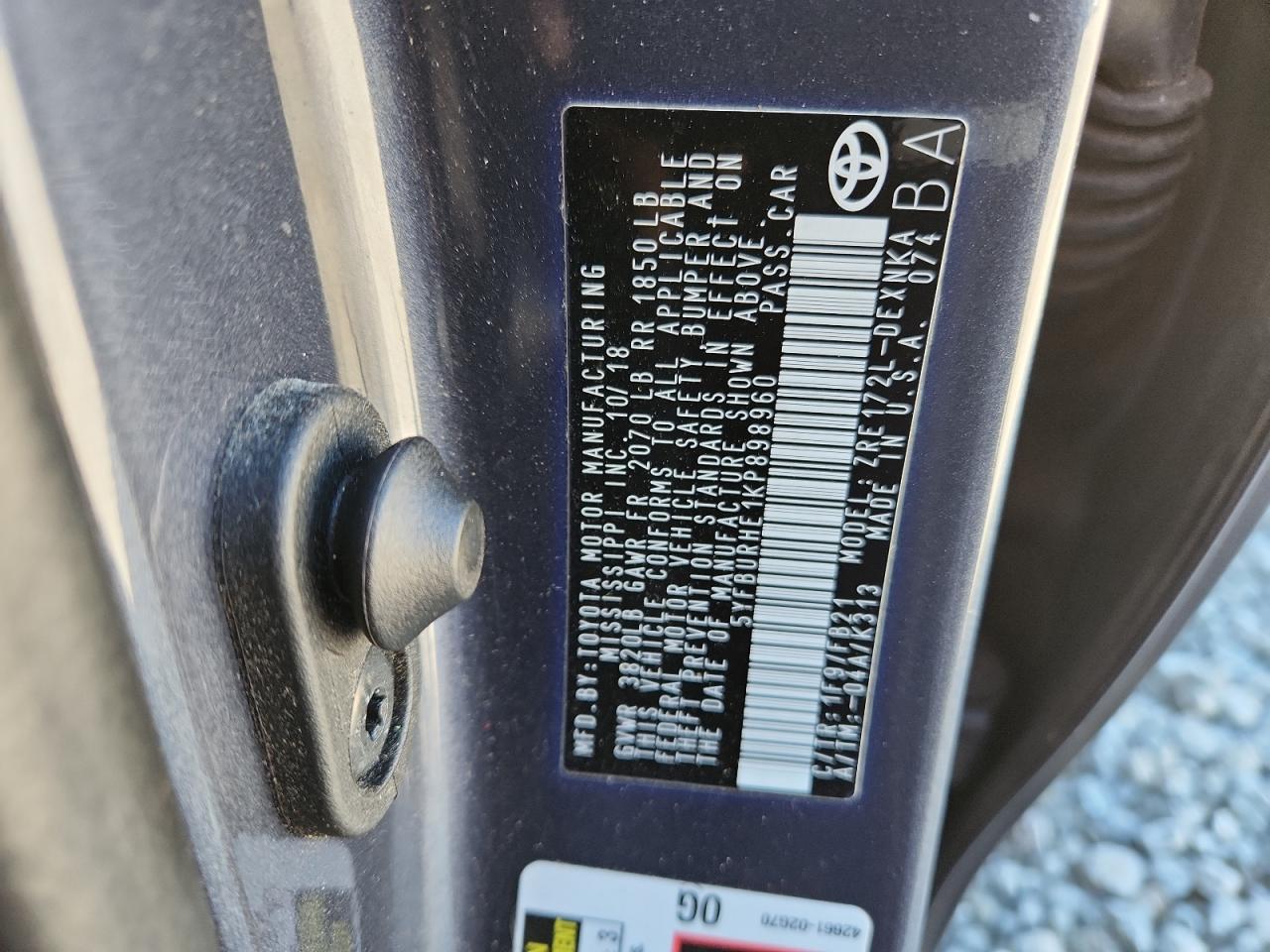 2019 TOYOTA COROLLA
