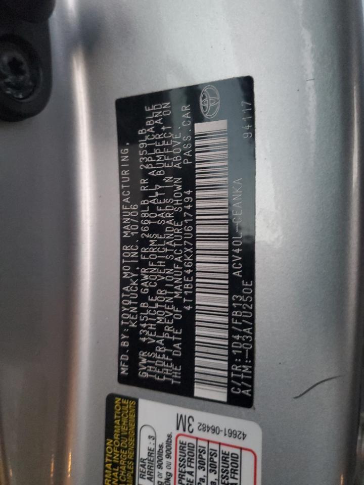2007 TOYOTA CAMRY