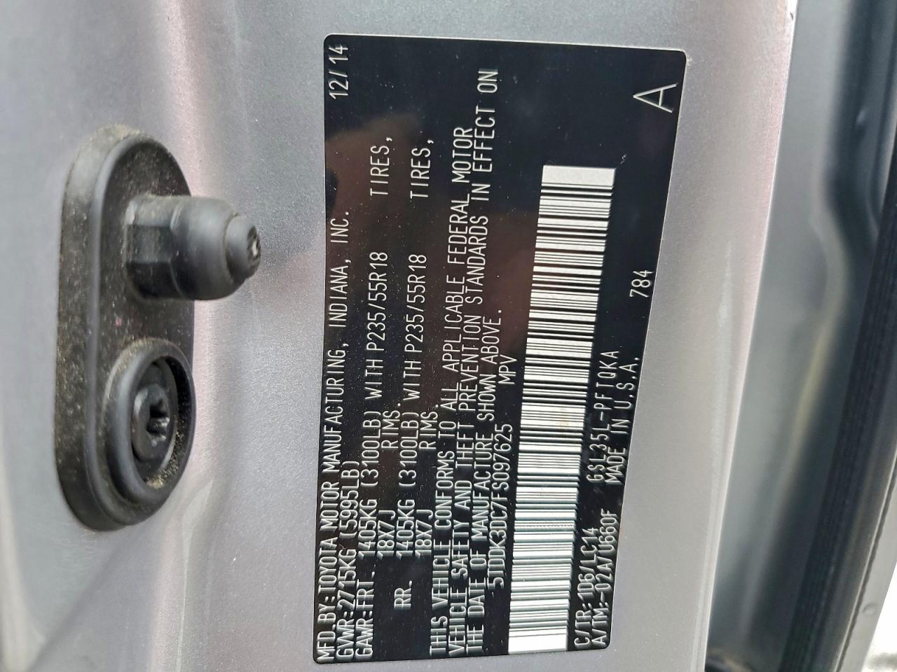 2015 TOYOTA SIENNA