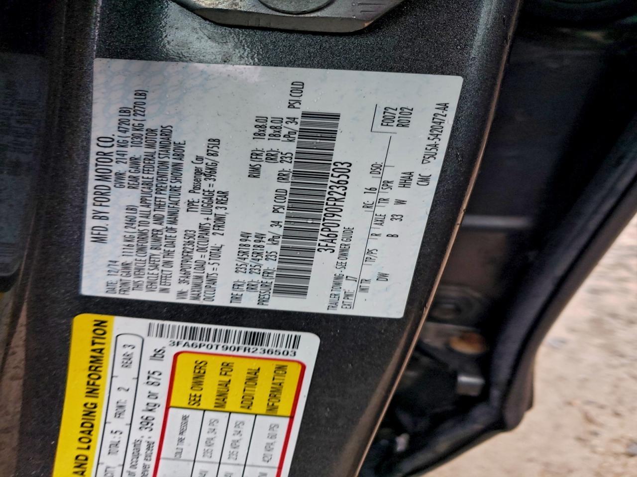 2015 FORD FUSION