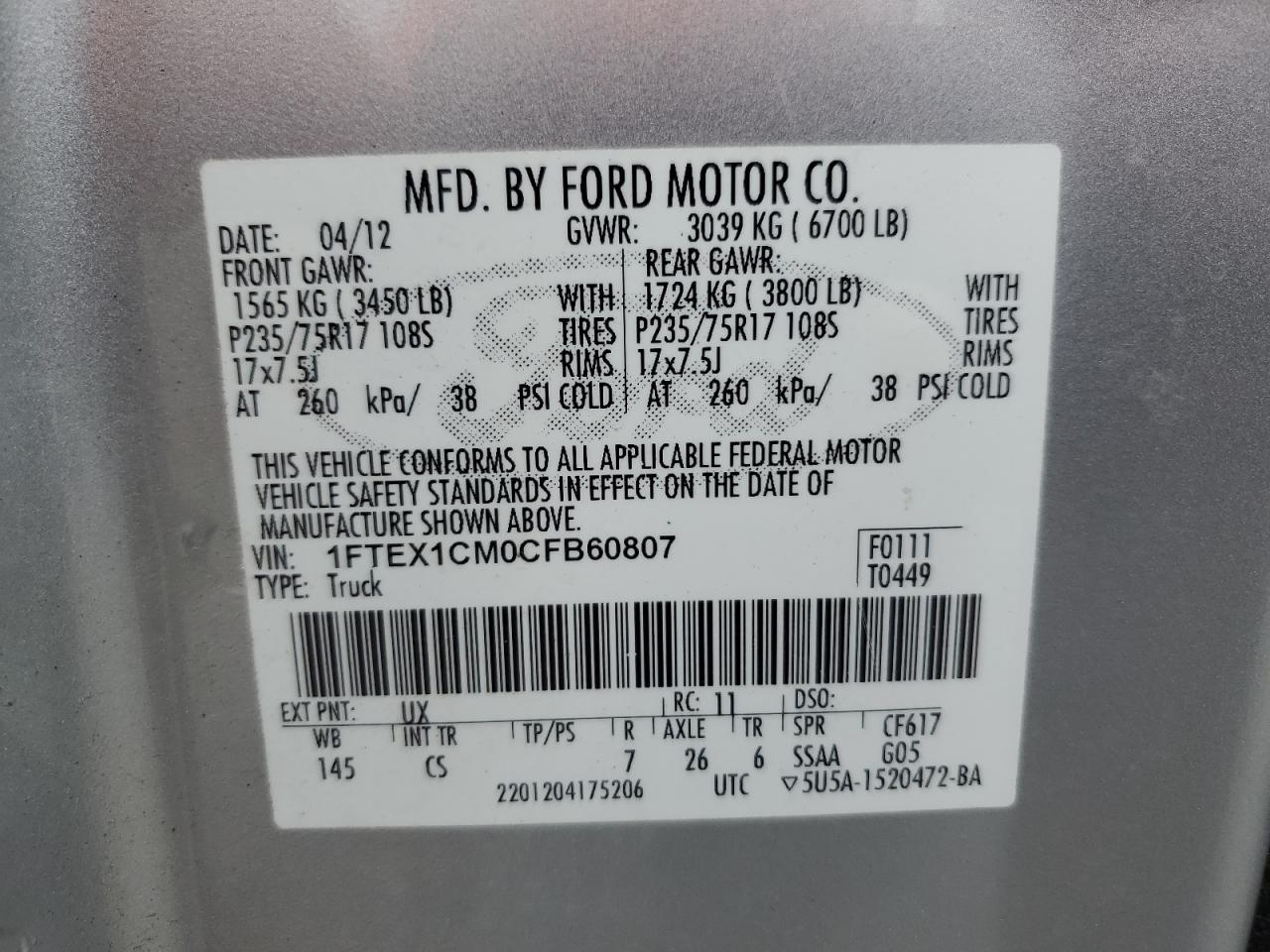 2012 FORD F-150