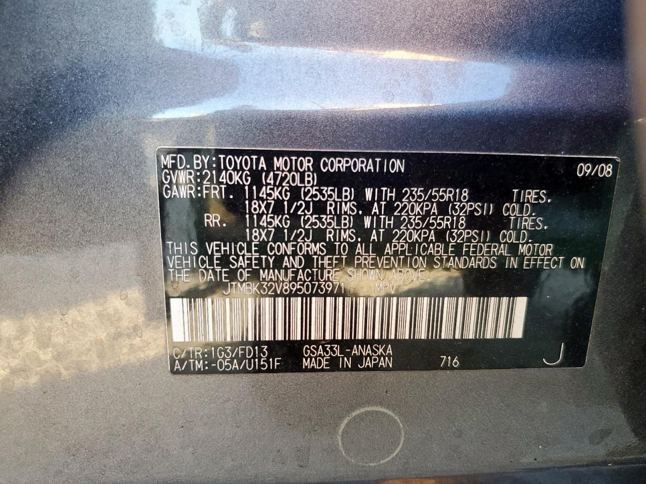 2009 TOYOTA RAV4