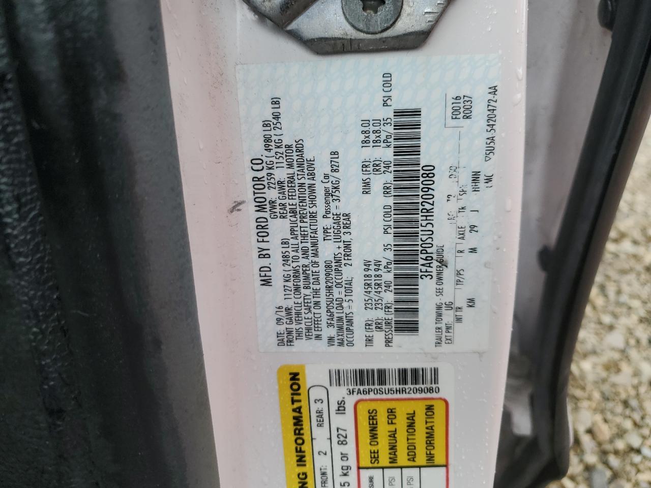 2017 FORD FUSION