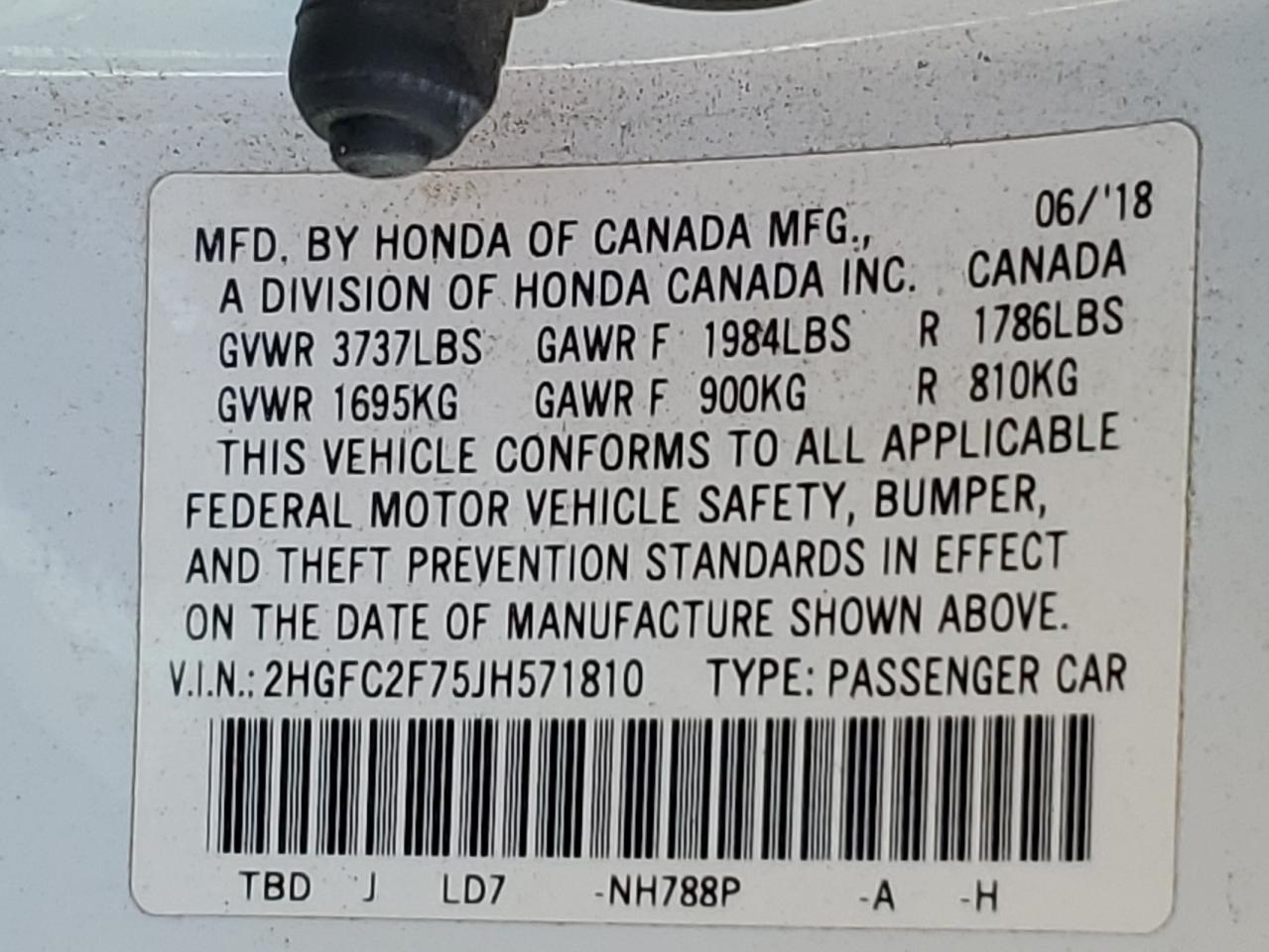 2018 HONDA CIVIC