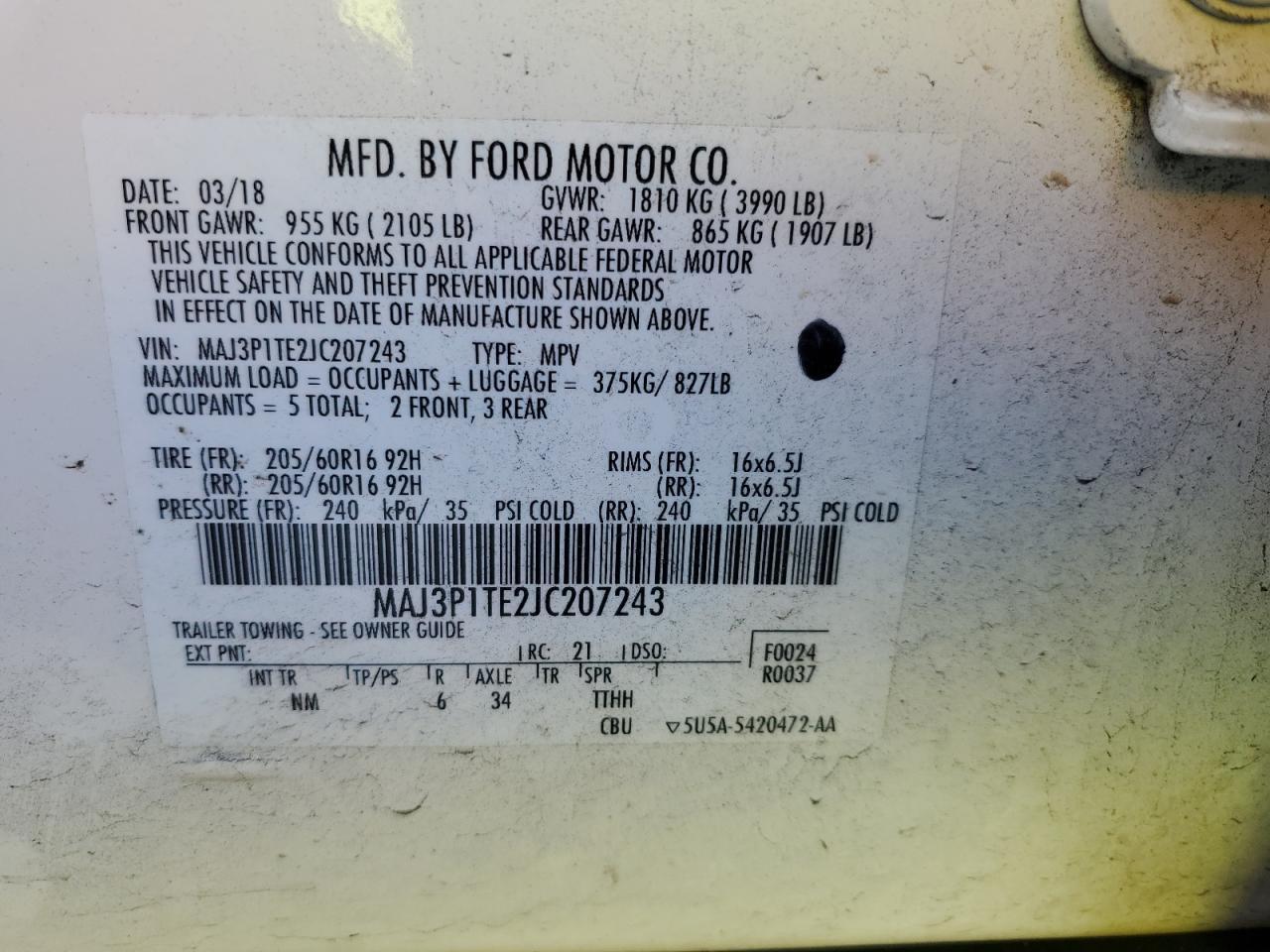 2018 FORD EcoSport
