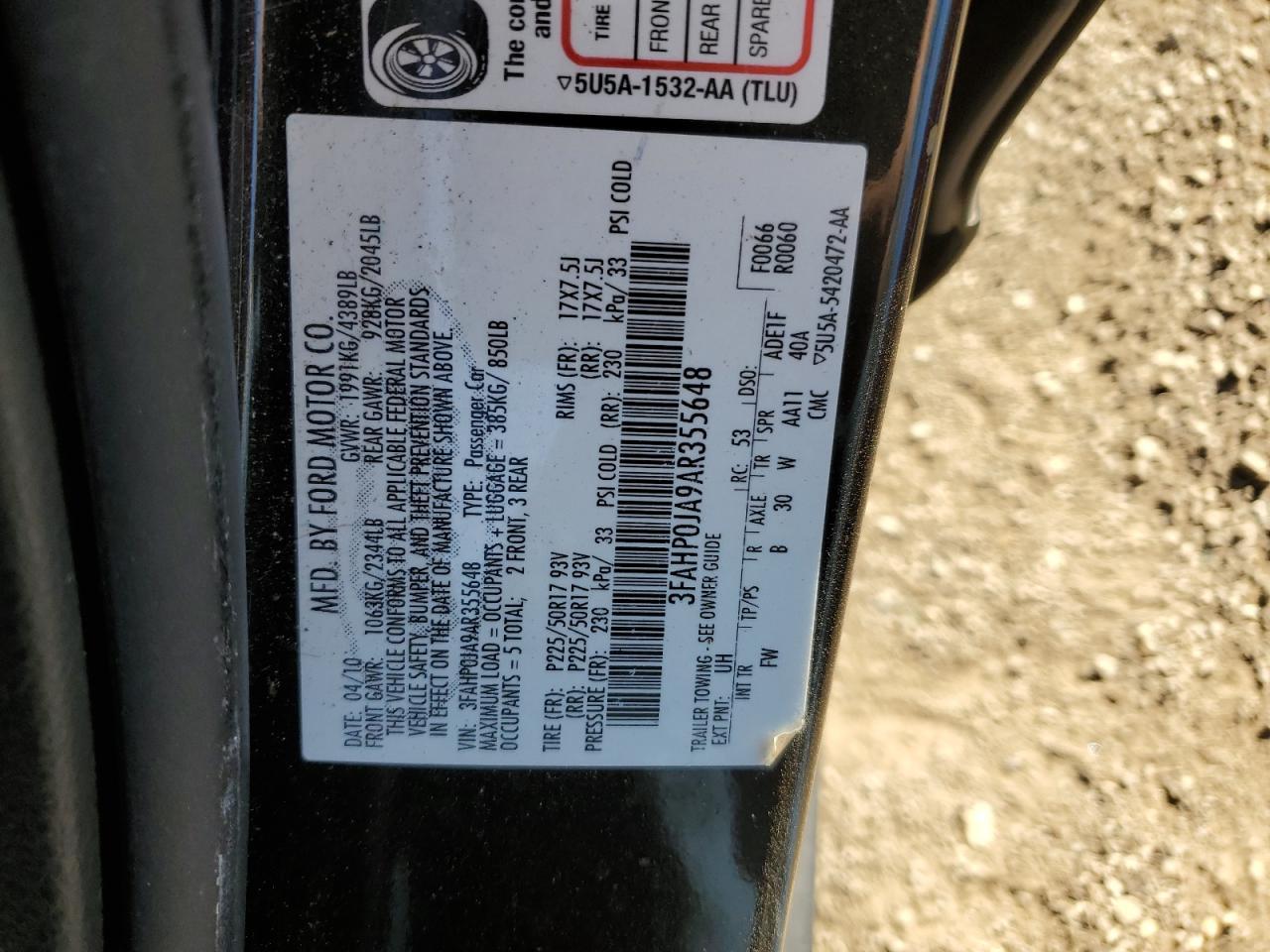2010 FORD FUSION