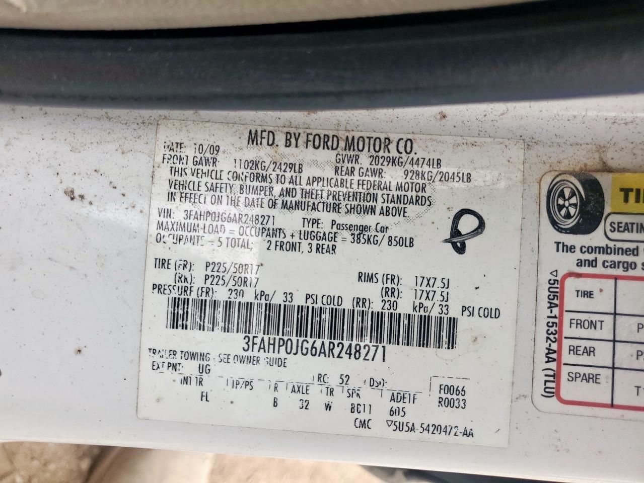 2010 FORD FUSION