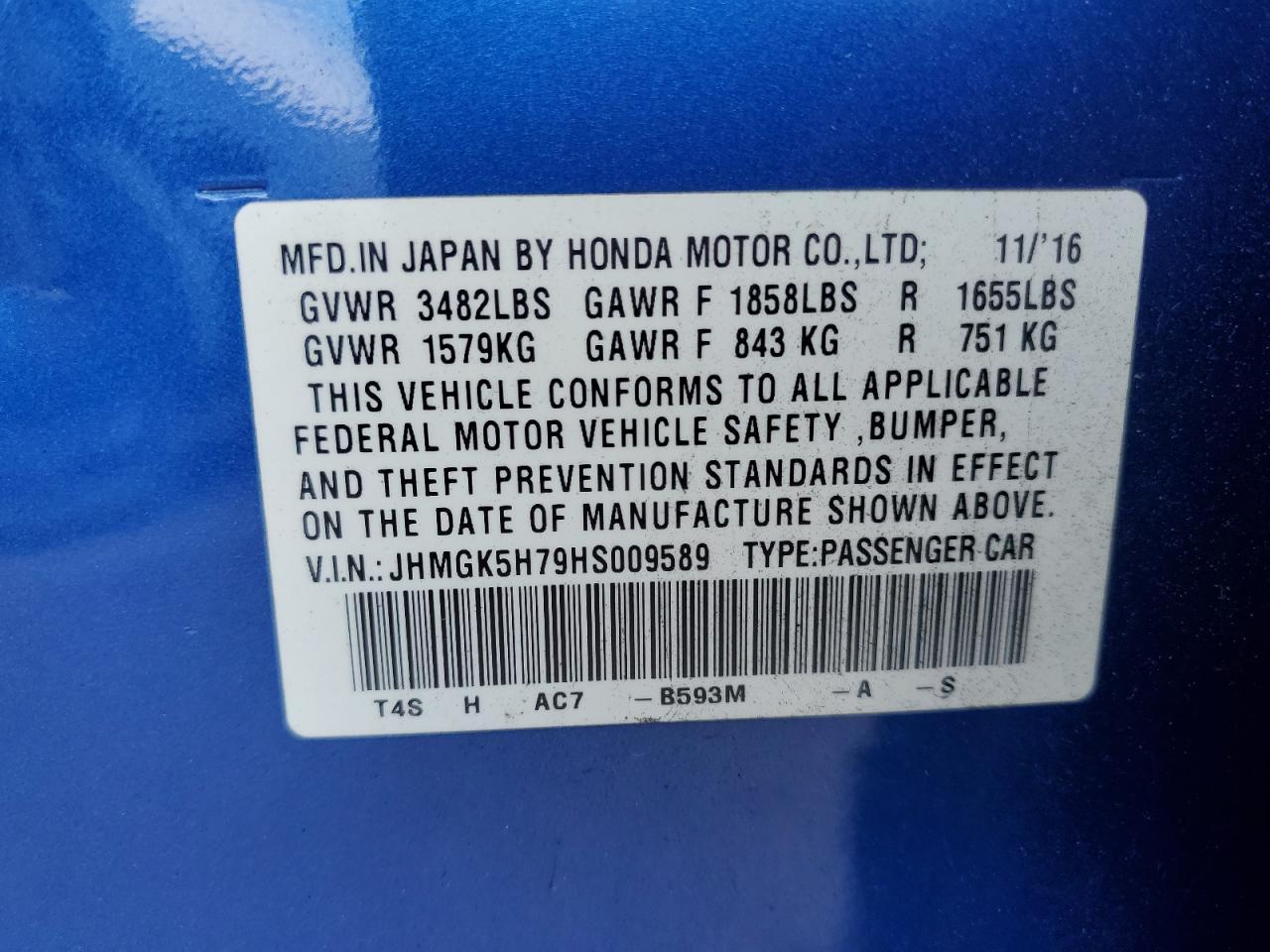 2017 HONDA FIT