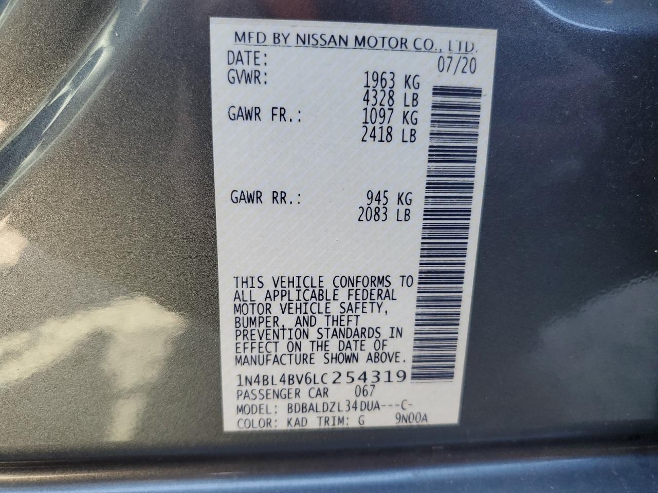 2020 NISSAN ALTIMA
