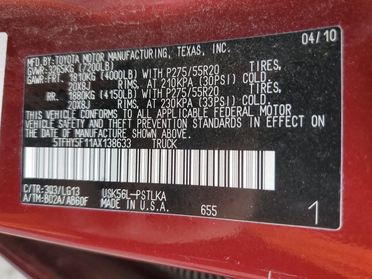 2010 TOYOTA TUNDRA