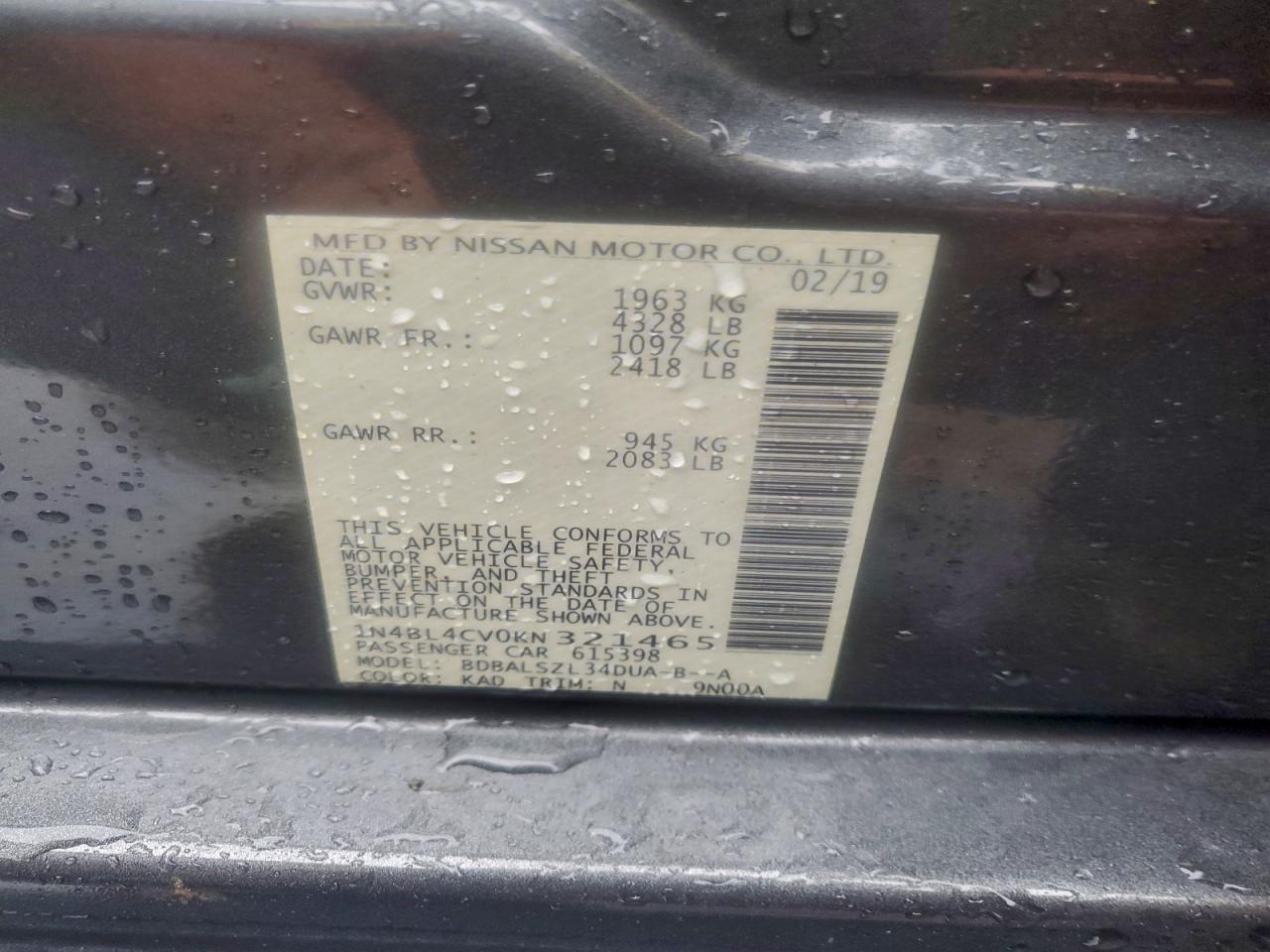 2019 NISSAN ALTIMA