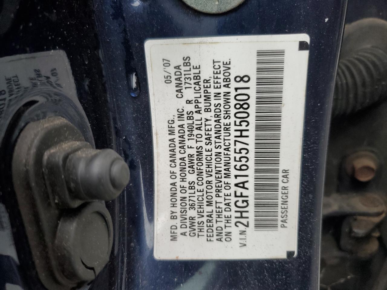 2007 HONDA CIVIC