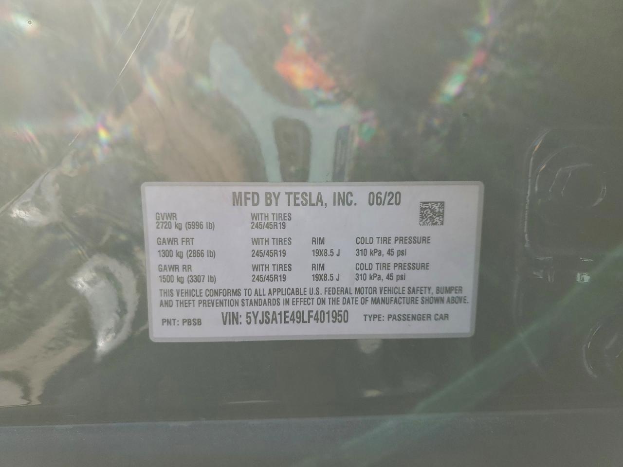 2020 TESLA MODEL S