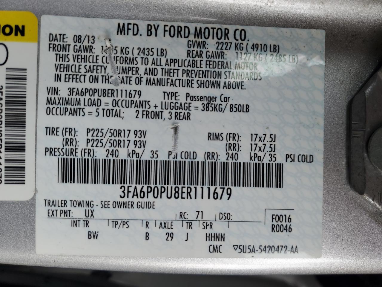 2014 FORD FUSION