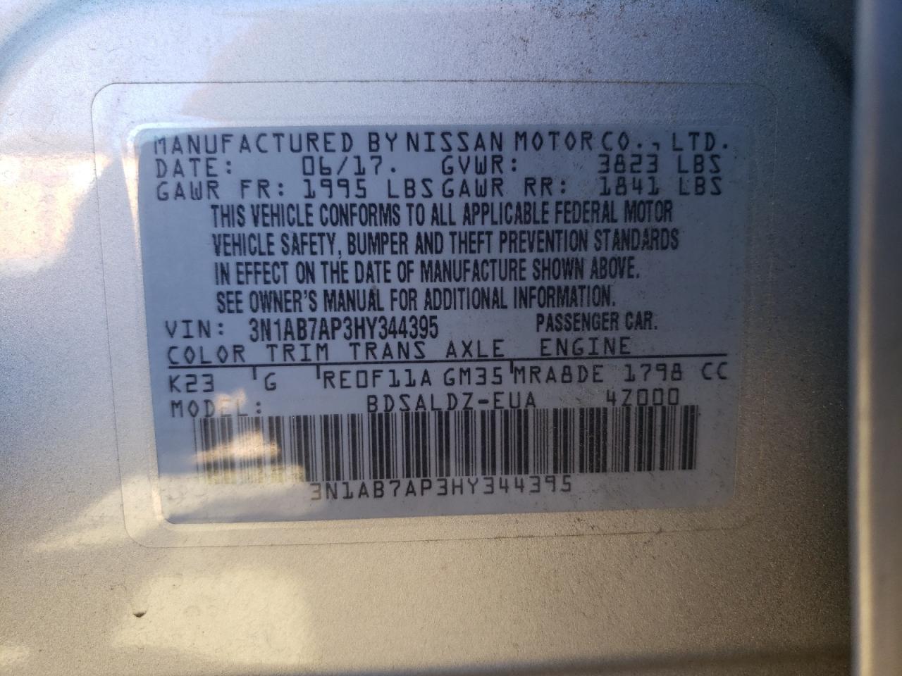 2017 NISSAN SENTRA
