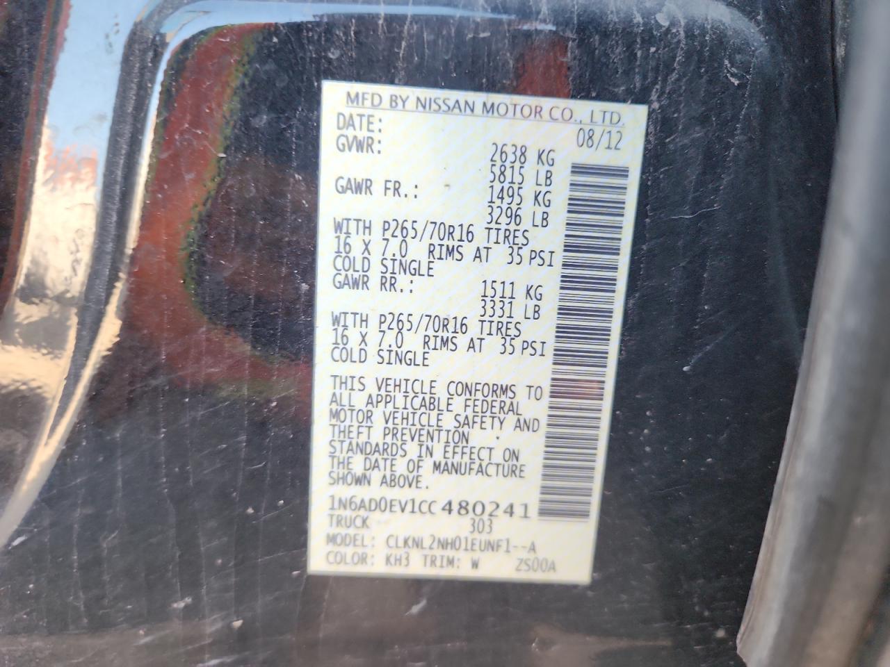 2012 NISSAN Frontier