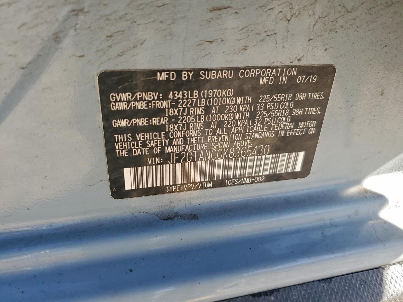 2019 SUBARU Crosstrek