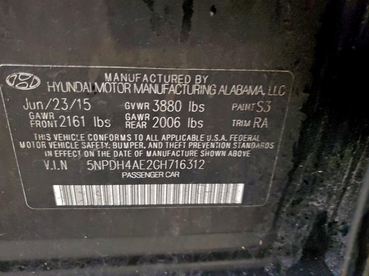 2016 HYUNDAI ELANTRA