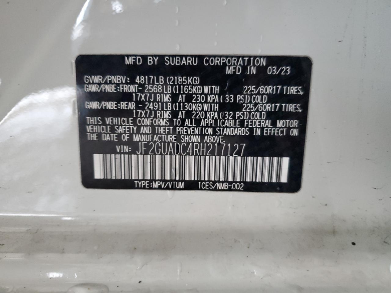 2024 SUBARU Crosstrek