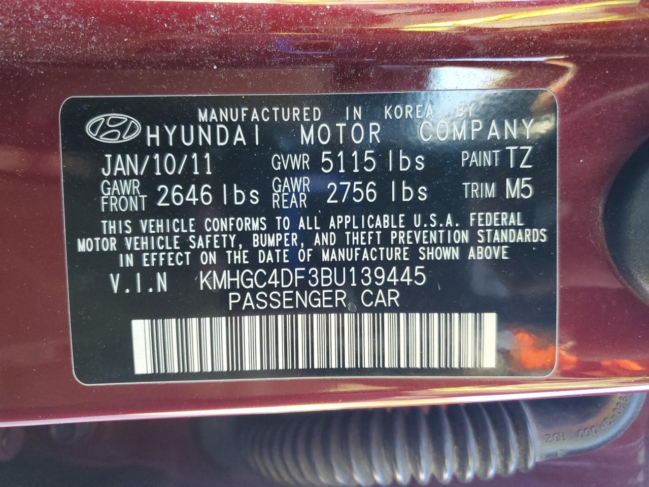 2011 HYUNDAI GENESIS