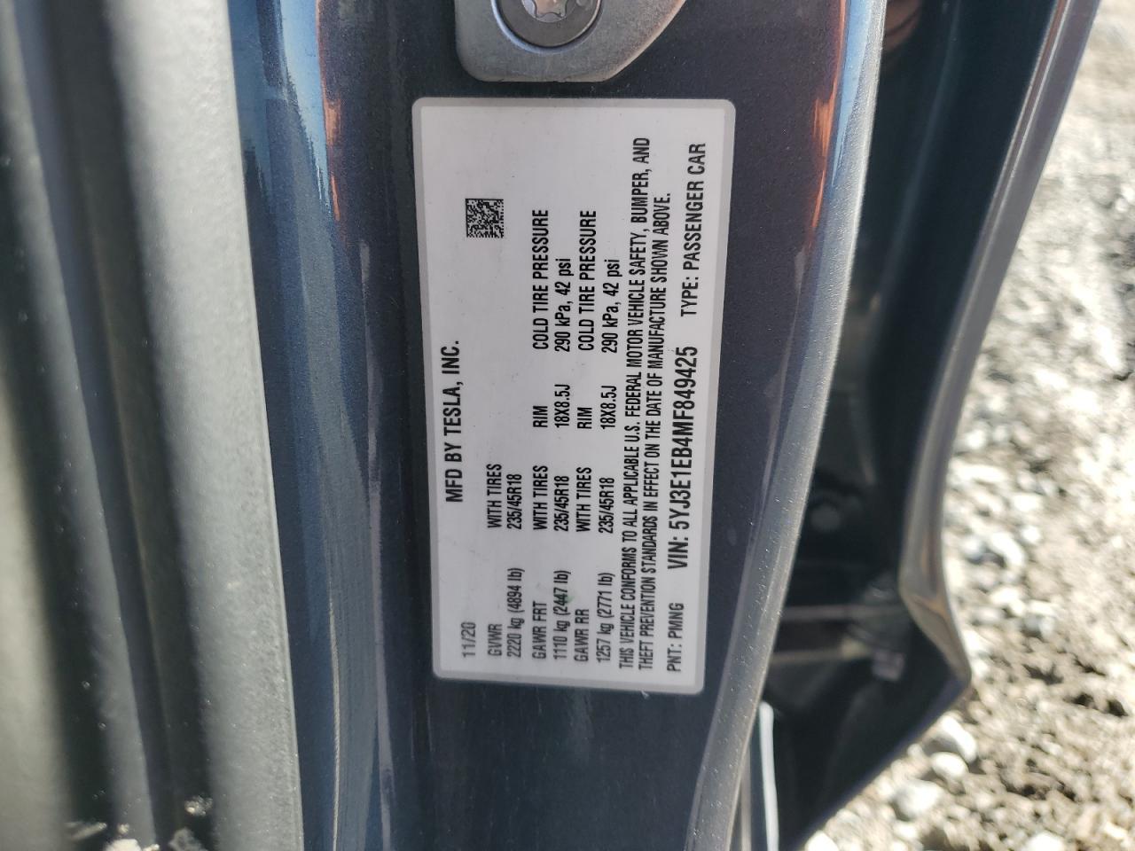 2021 TESLA MODEL 3