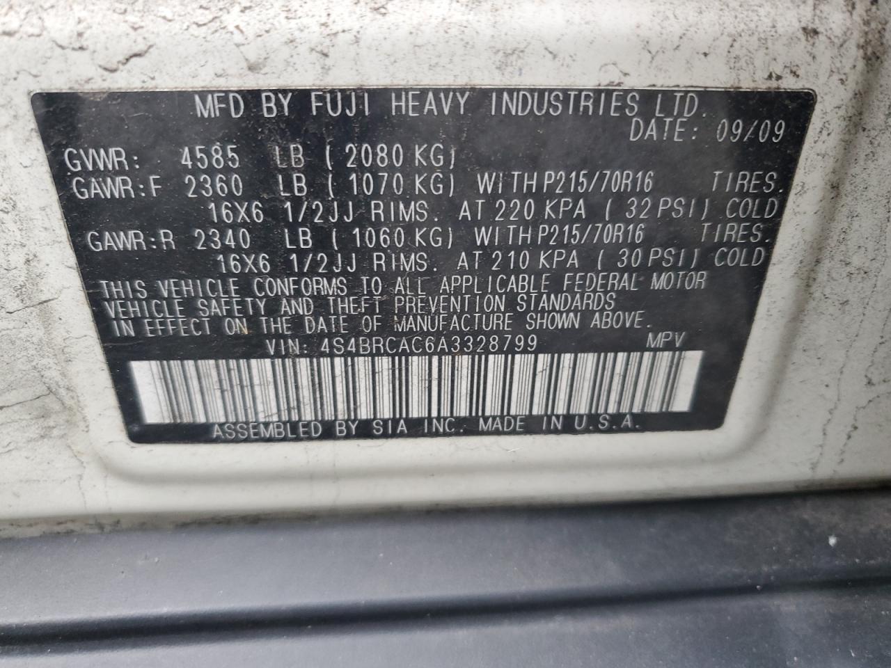 2010 SUBARU Outback