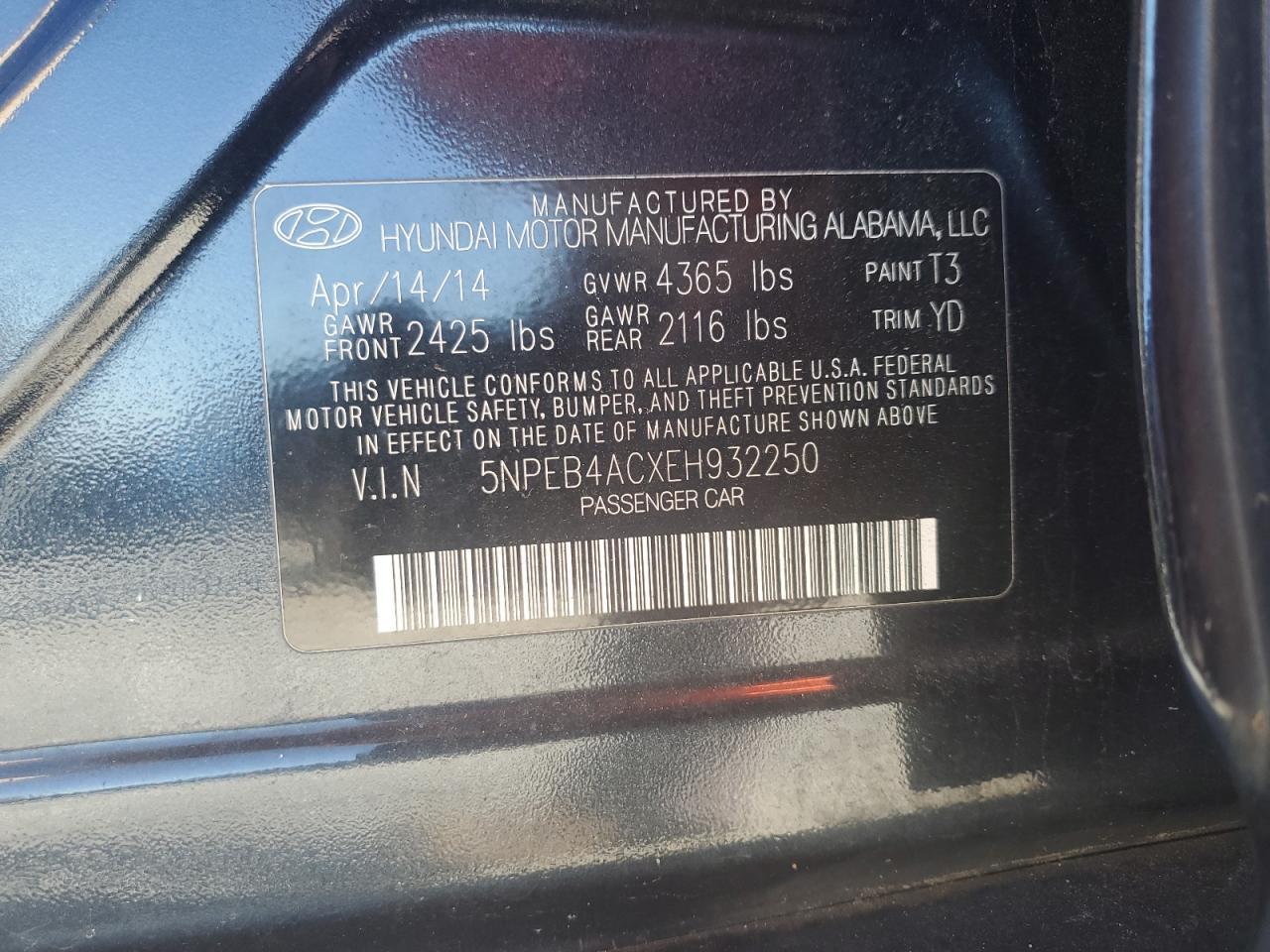 2014 HYUNDAI SONATA