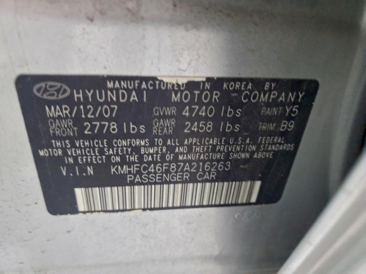 2007 HYUNDAI Azera