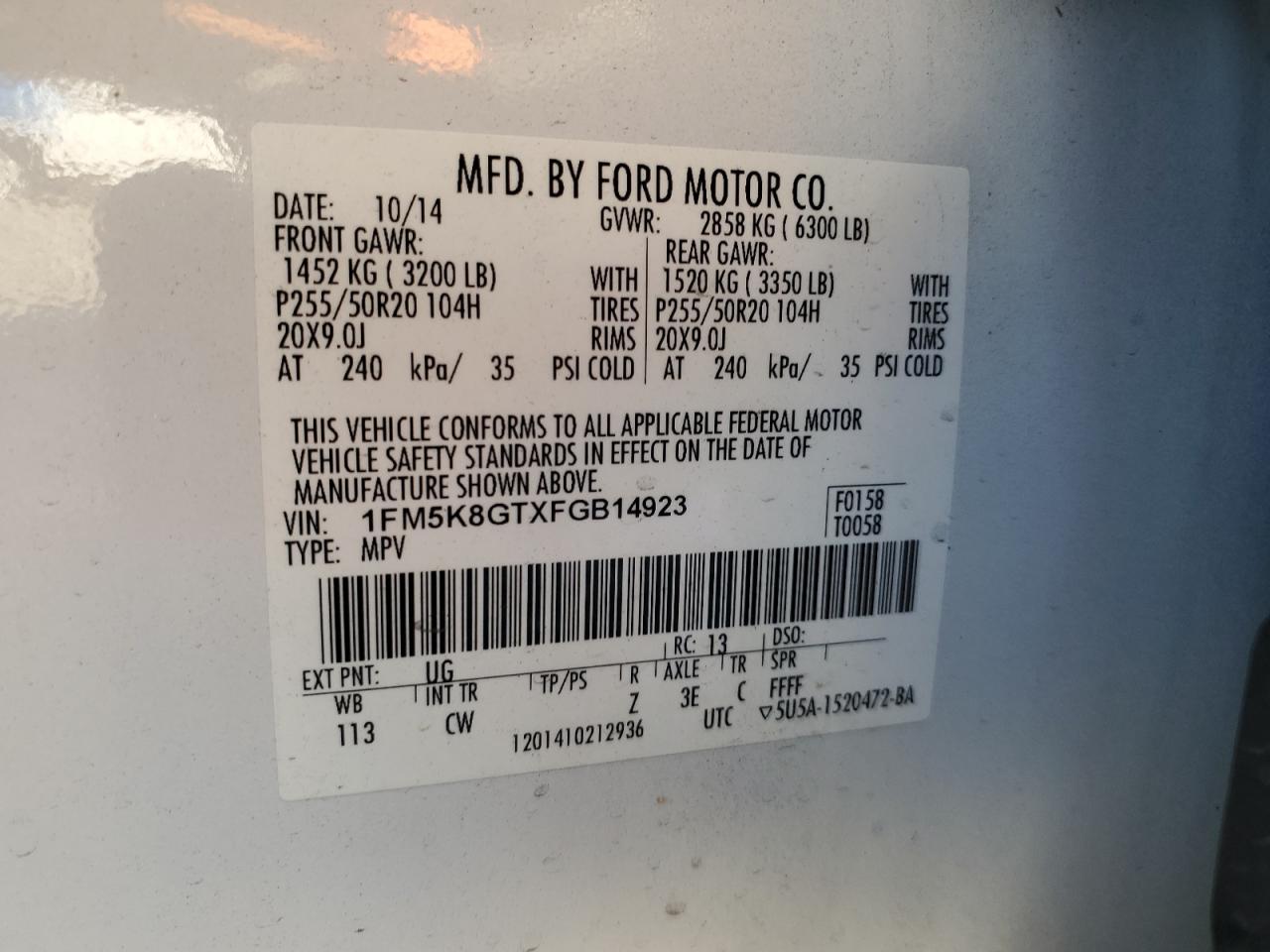 2015 FORD Explorer Sport Trac