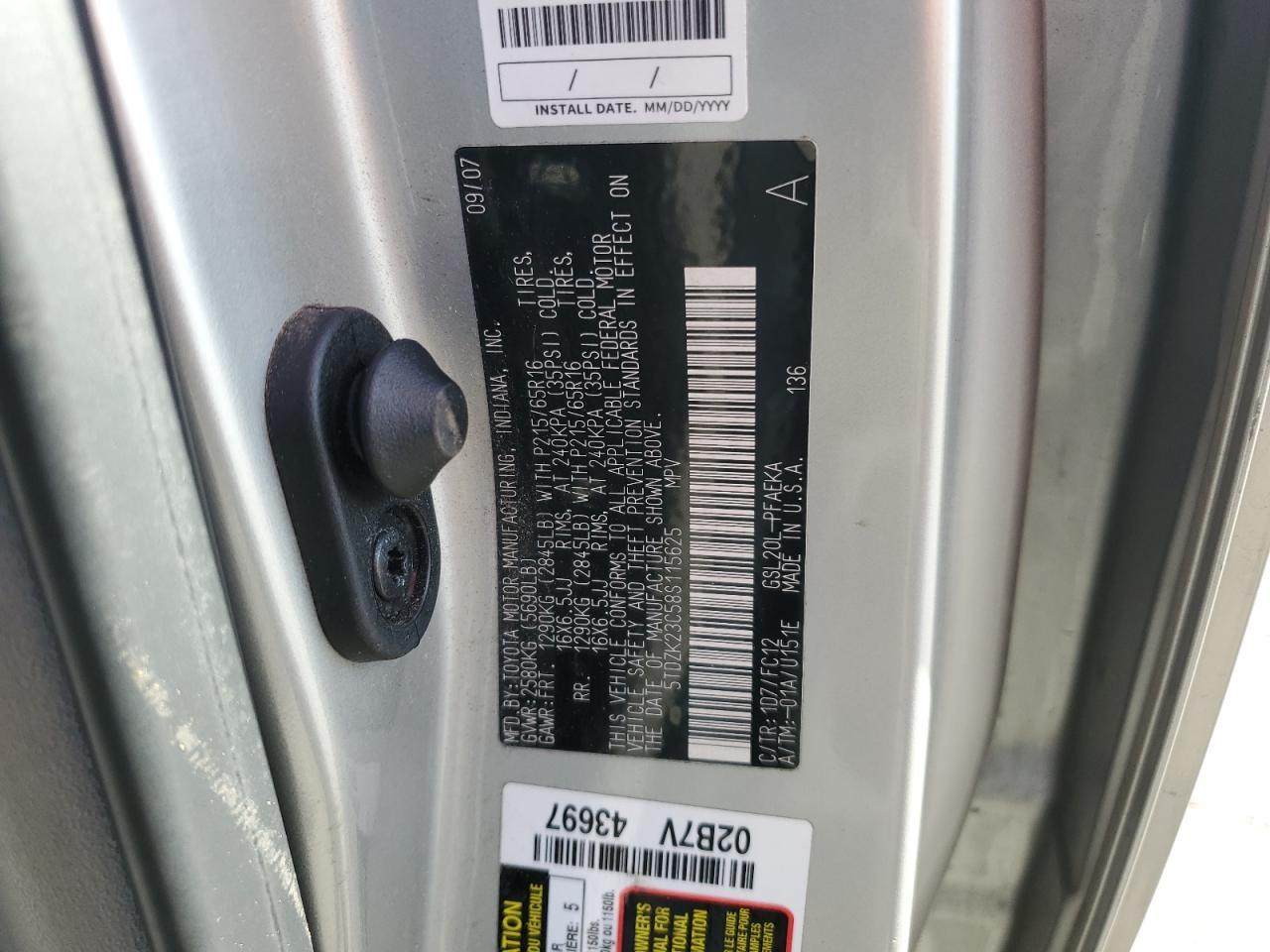 2008 TOYOTA SIENNA