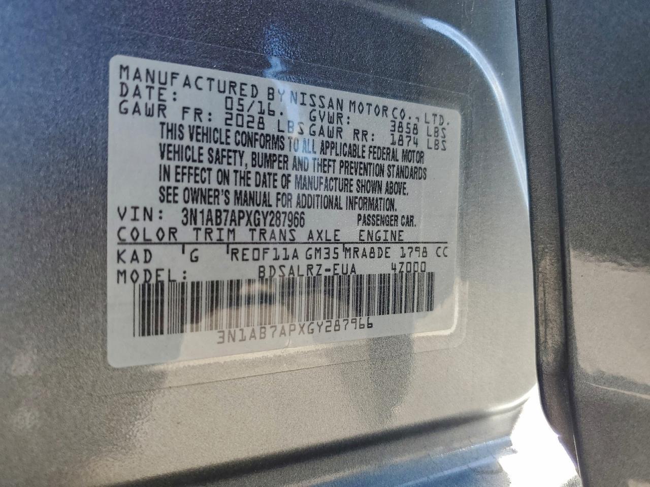 2016 NISSAN SENTRA