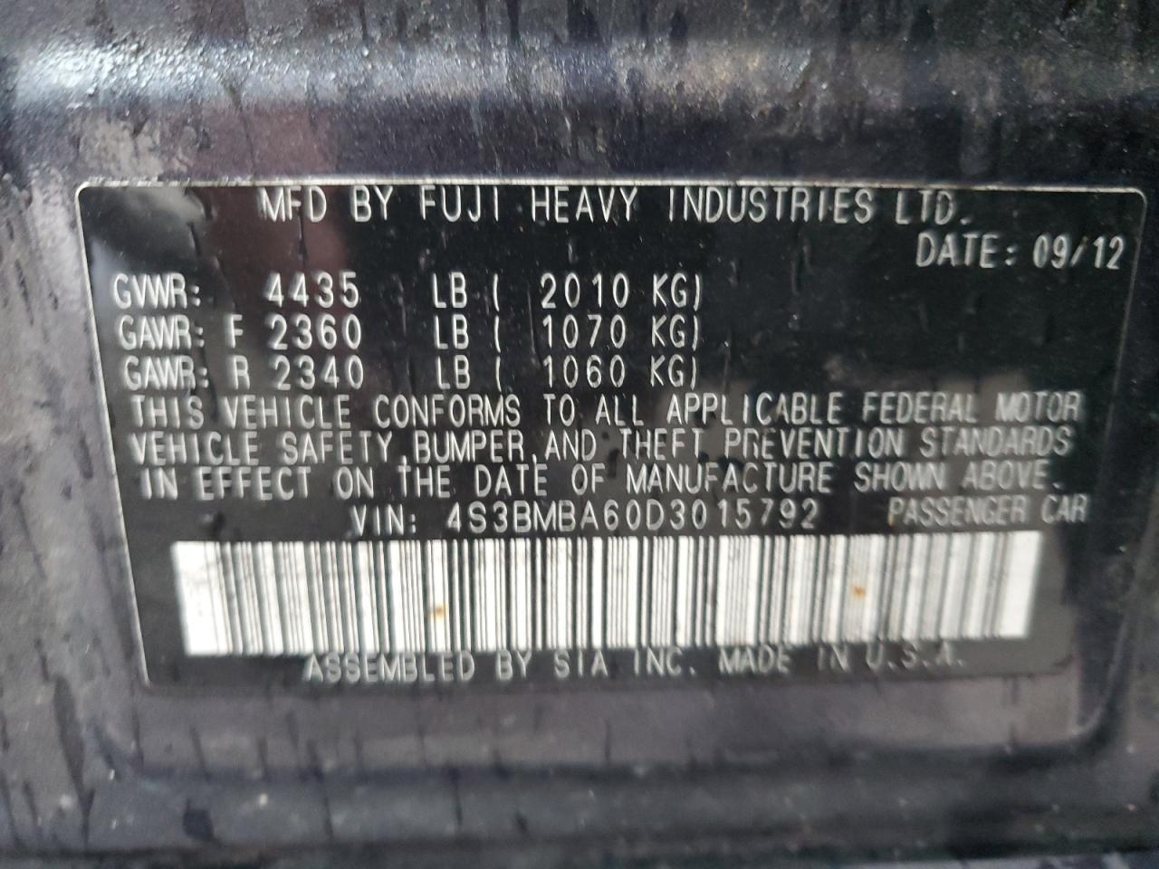 2013 SUBARU Legacy