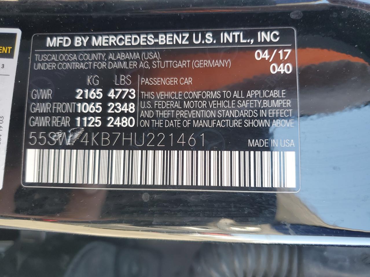 2017 MERCEDES-BENZ C-CLASS