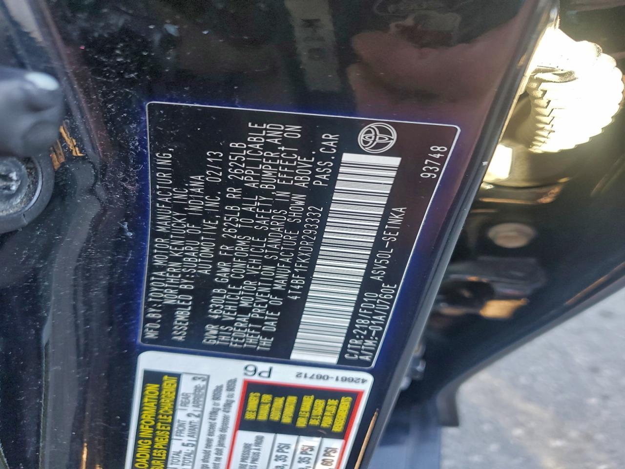 2013 TOYOTA CAMRY