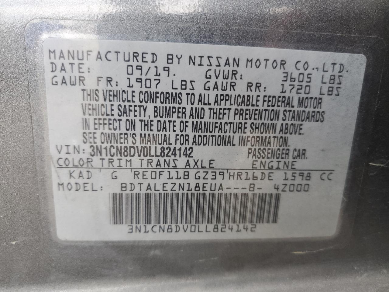 2020 NISSAN VERSA