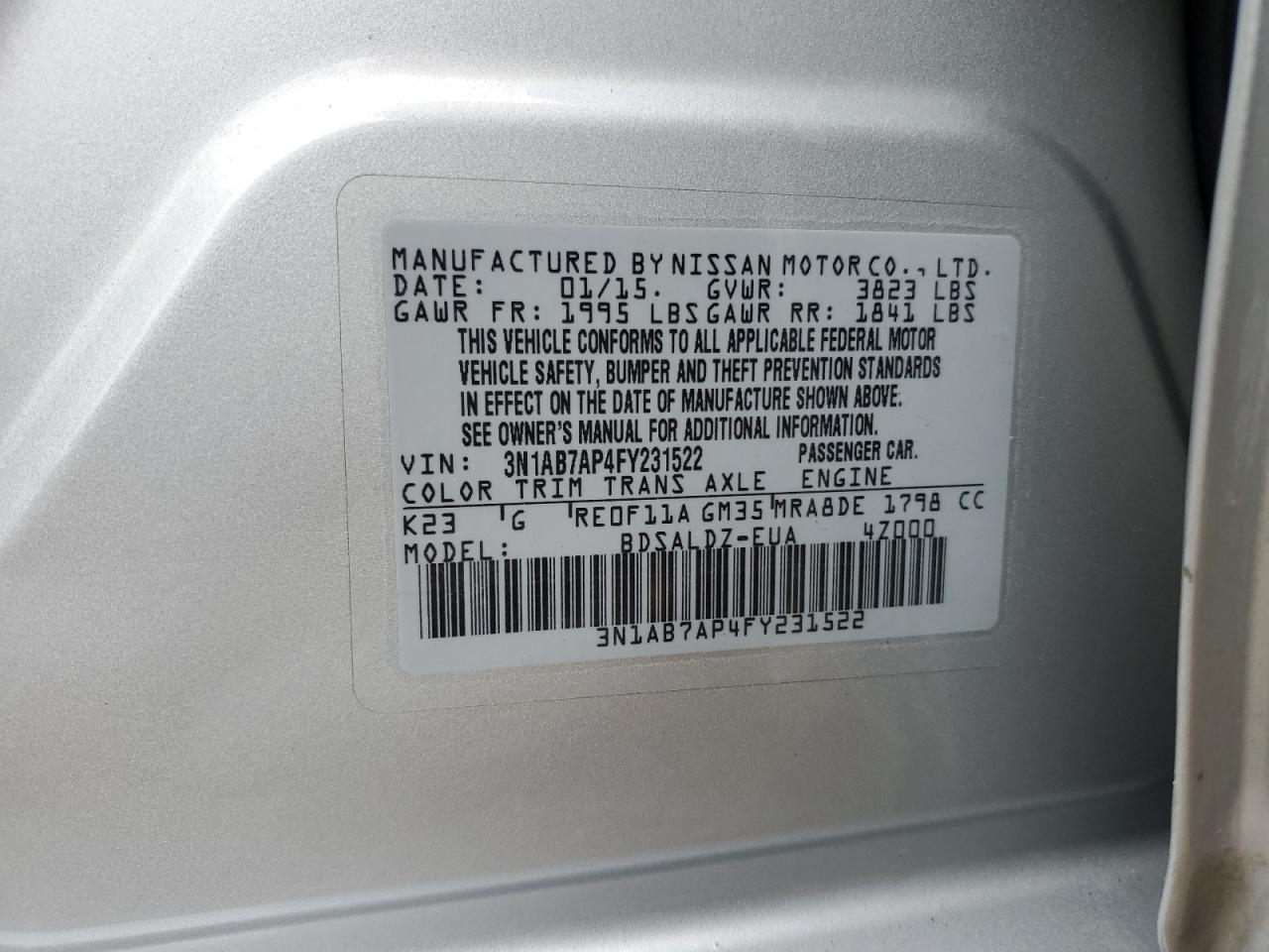 2015 NISSAN SENTRA