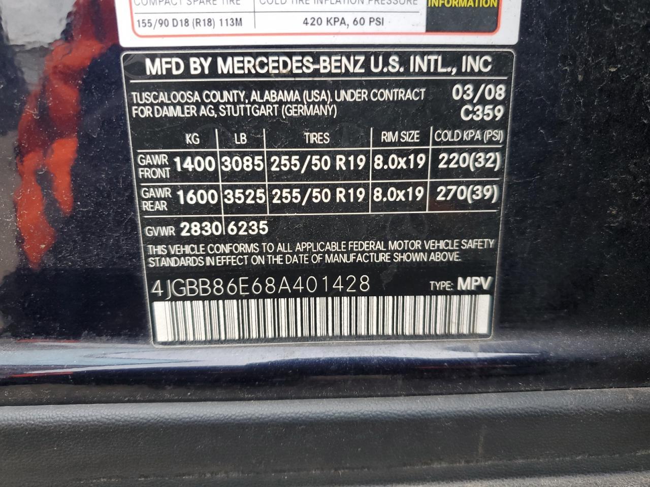 2008 MERCEDES-BENZ ML-Class