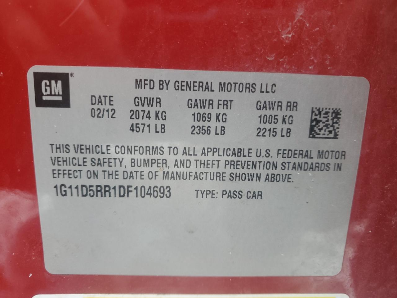 2013 CHEVROLET MALIBU