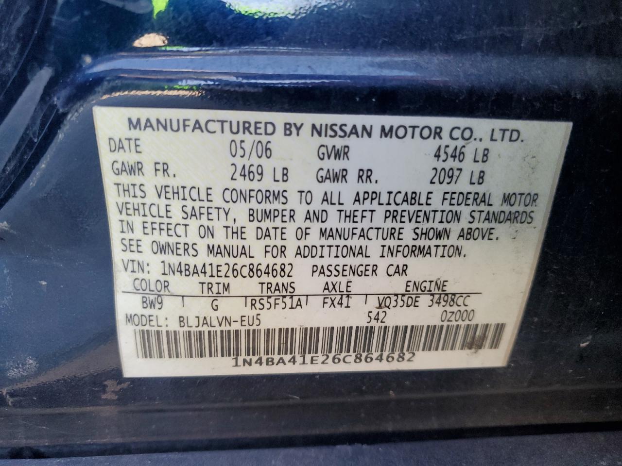 2006 NISSAN Maxima