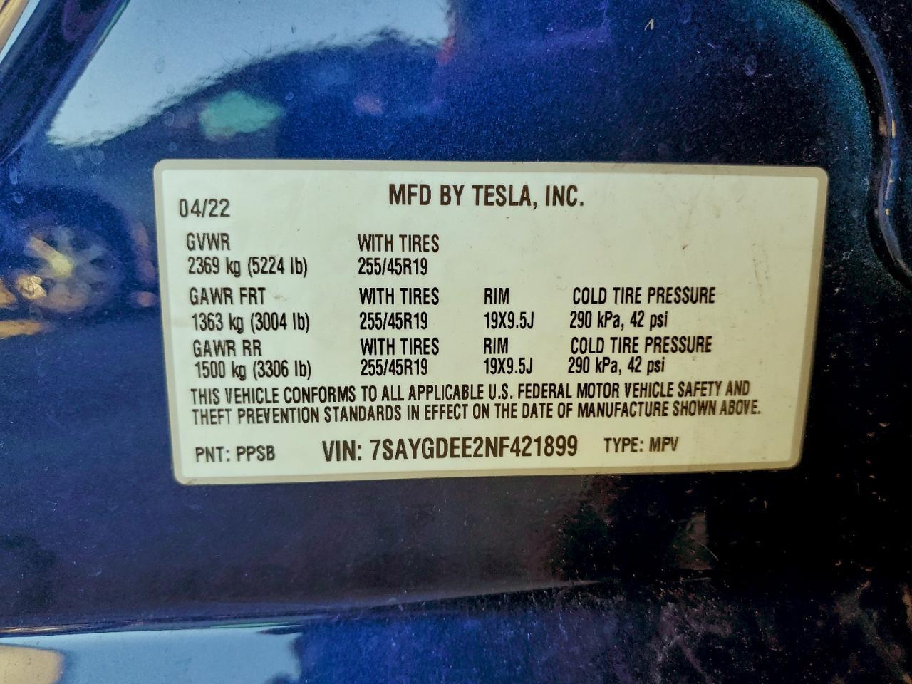 2022 TESLA MODEL Y