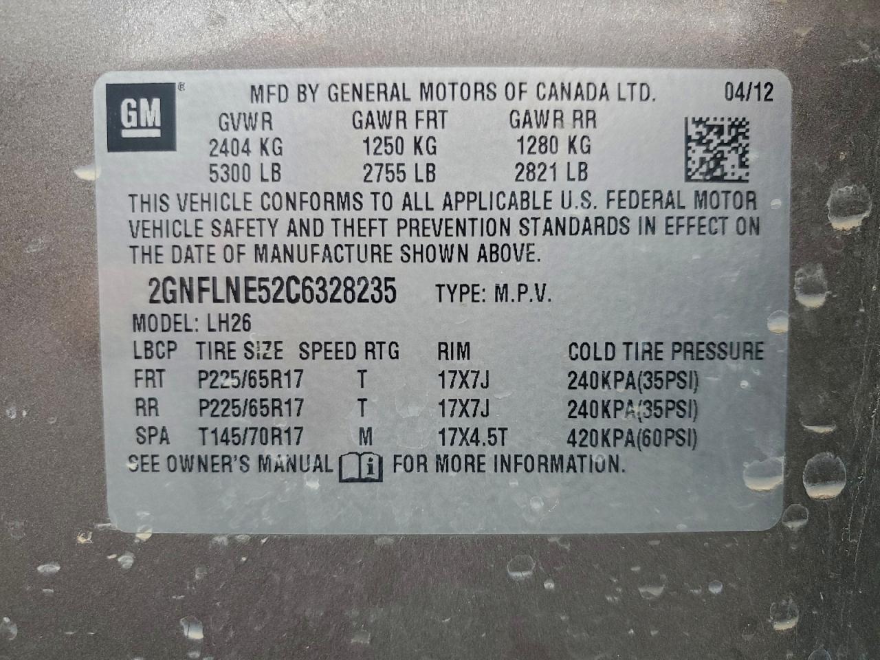 2012 CHEVROLET EQUINOX